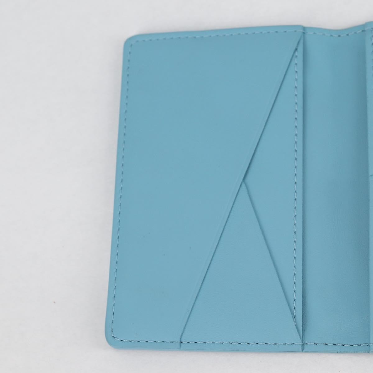 Louis Vuitton pocket organizer Leather, BLUE, LEATHER, Card Holders