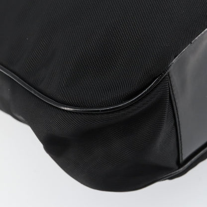 Gucci Vintage Bamboo Handle Open Hobo Nylon, BLACK, NYLON, Handbag