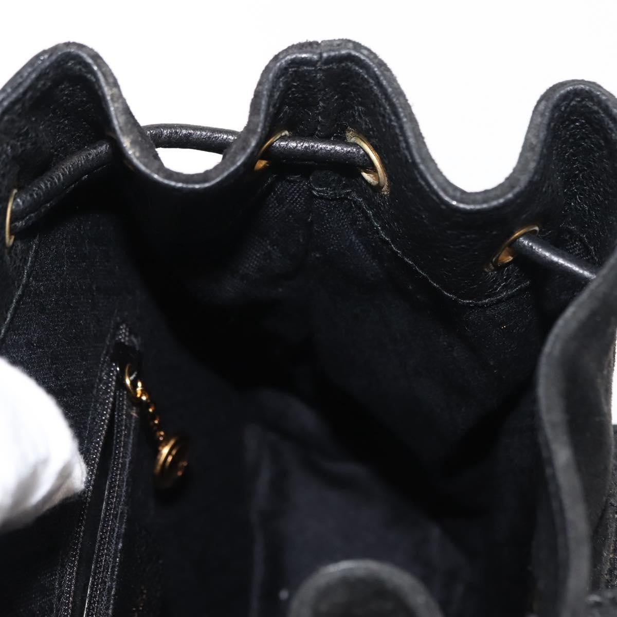 Gucci Vintage Bamboo Backpack Suede, BLACK, SUEDE, Backpack