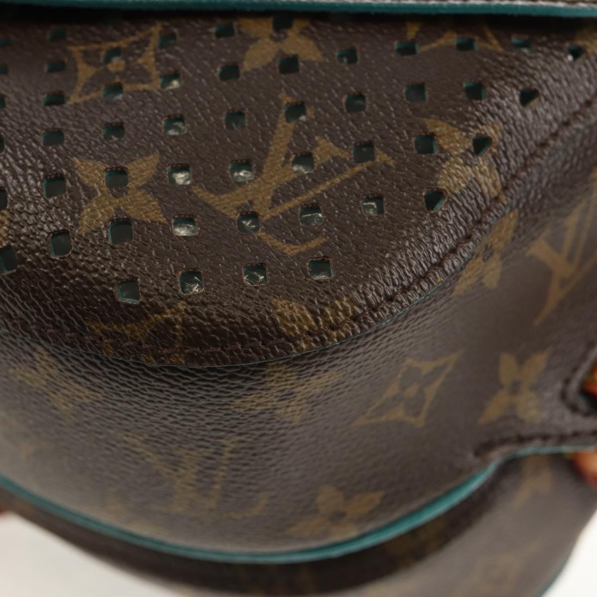 Louis Vuitton Flore Saumur Handbag Perforated Monogram Canvas, BROWN, CANVAS, Shoulder bag