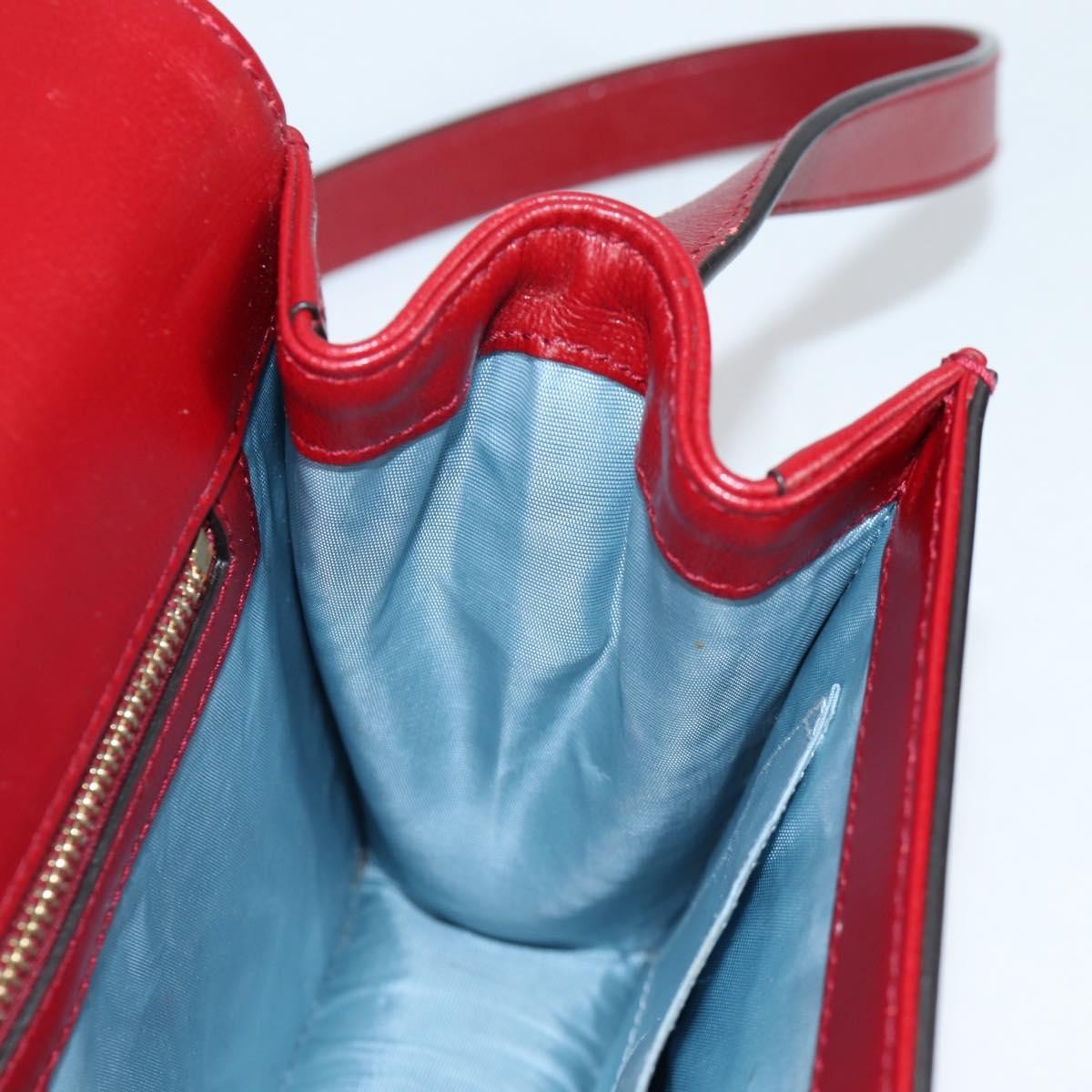 Gucci GG Ring Shoulder Bag Leather, RED, LEATHER, Shoulder bag