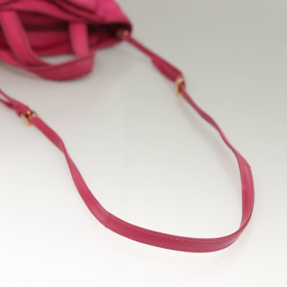 Prada Logo Bow Convertible Tote Tessuto with Leather, PINK, NYLON, Tote bag