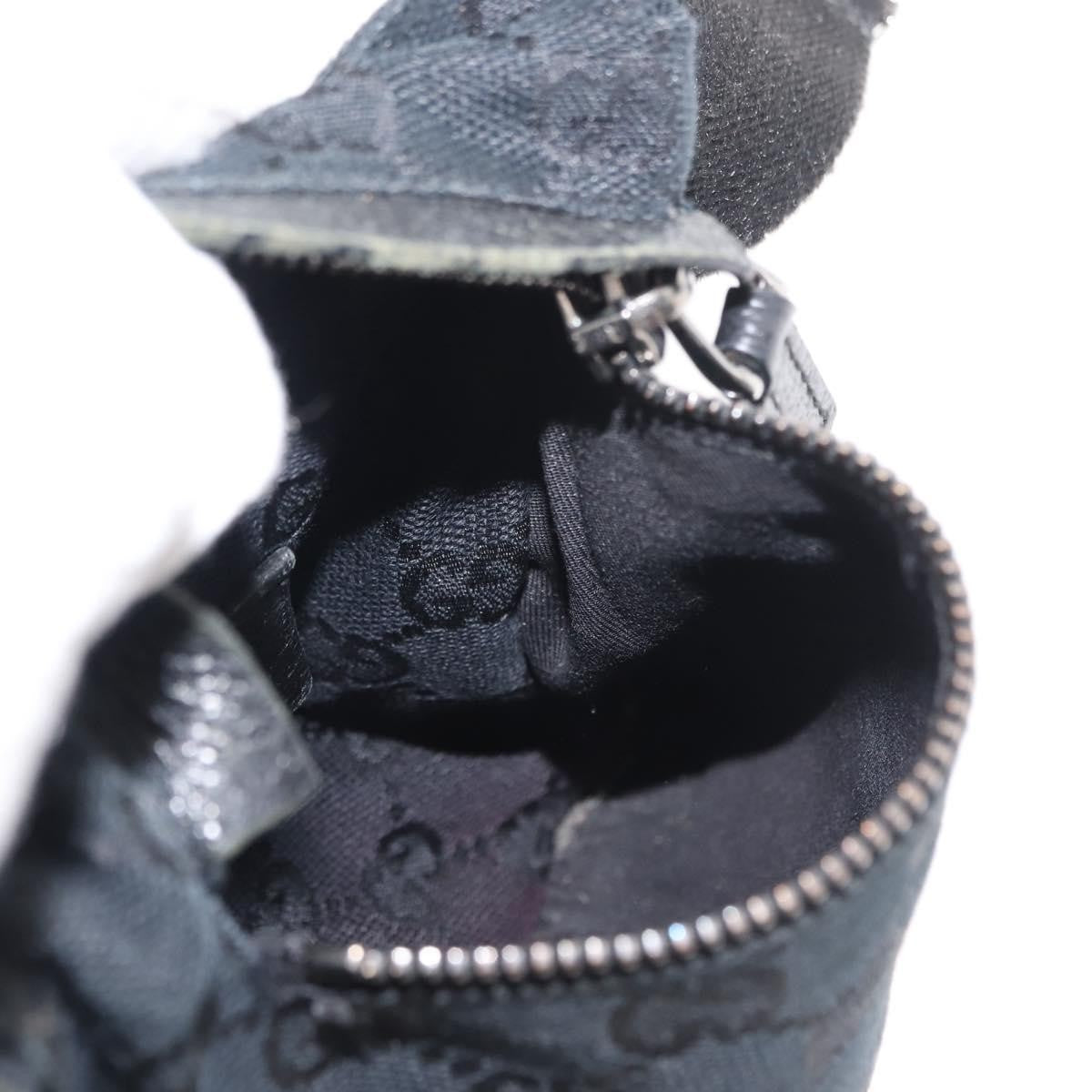 Gucci Vintage Double Belt Bag GG Canvas with Leather, BLACK, CANVAS, Shoulder bag