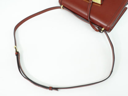 Loewe Barcelona Shoulder Bag Leather, BURGUNDY, LEATHER, Shoulder bag