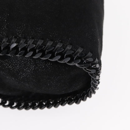 Stella McCartney Falabella Fold Over Bag Shaggy Deer, BLACK, POLYESTER, Shoulder bag