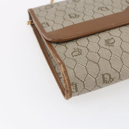 Christian Dior Vintage Honeycomb chain Canvas, BEIGE, CANVAS, Shoulder bag
