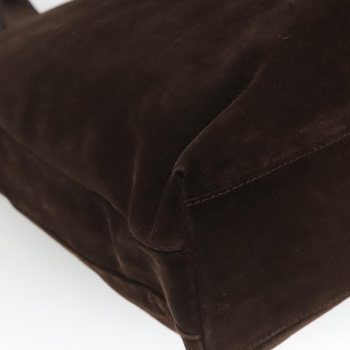 Salvatore Ferragamo Convertible Front Zip Pocket Tote Suede, BROWN, SUEDE, Tote bag