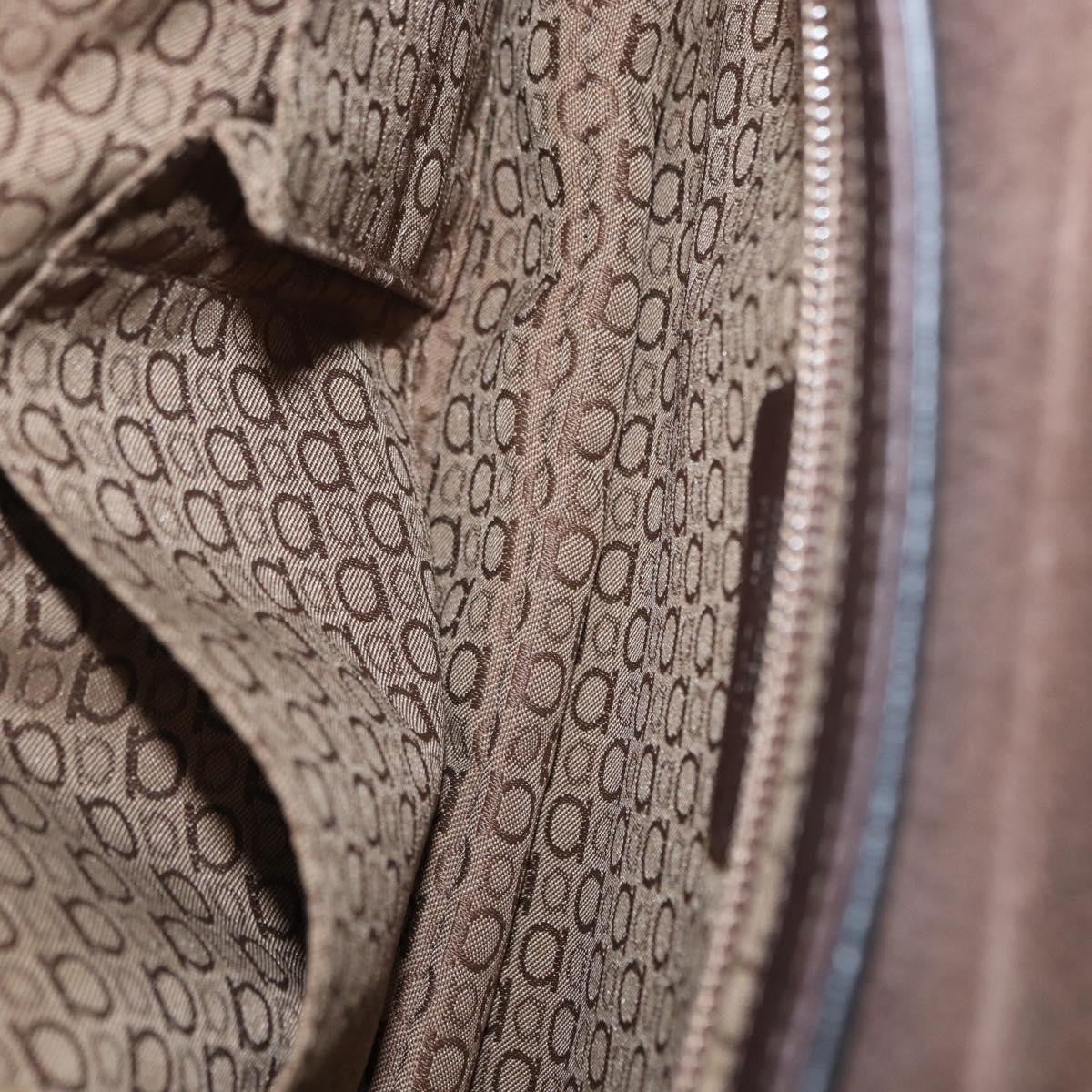 Salvatore Ferragamo Gancini Shoulder Bag Leather, BROWN, LEATHER, Shoulder bag