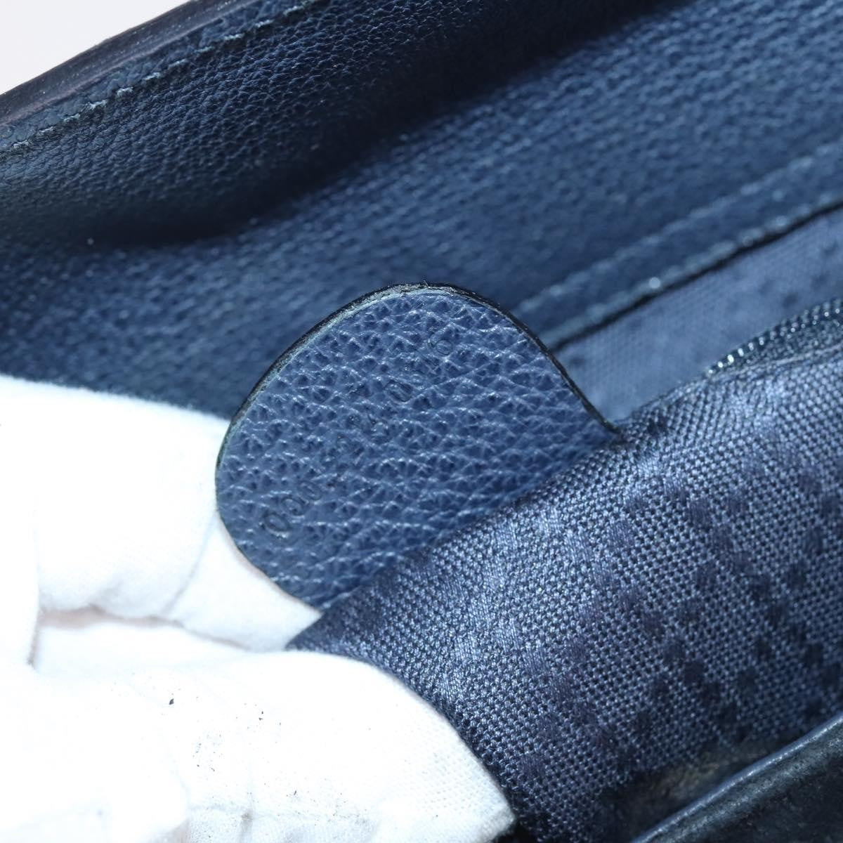 Gucci Vintage Bamboo Front Pocket Tote Suede, NAVY, SUEDE, Handbag