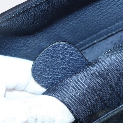 Gucci Vintage Bamboo Front Pocket Tote Suede, NAVY, SUEDE, Handbag