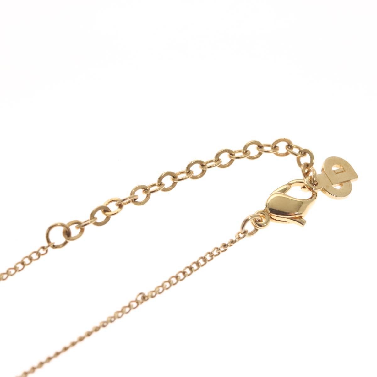 Christian Dior Logo Heart Pendant Necklace Metal, GOLD, METAL, Necklace