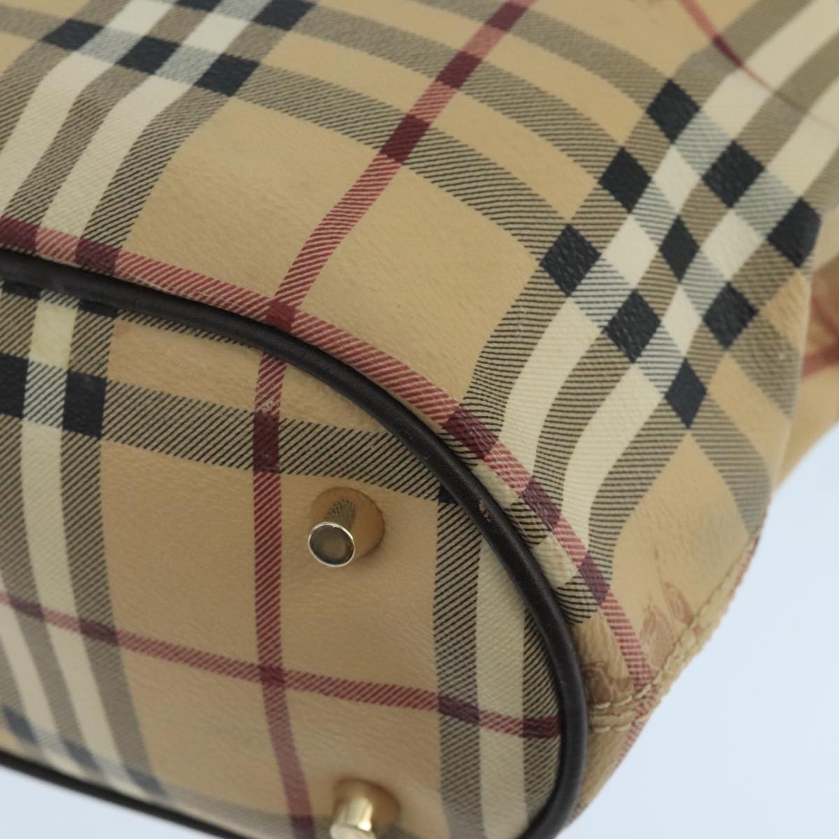 Burberry Newfield Tote Haymarket Coated Canvas, BEIGE, CANVAS, Tote bag