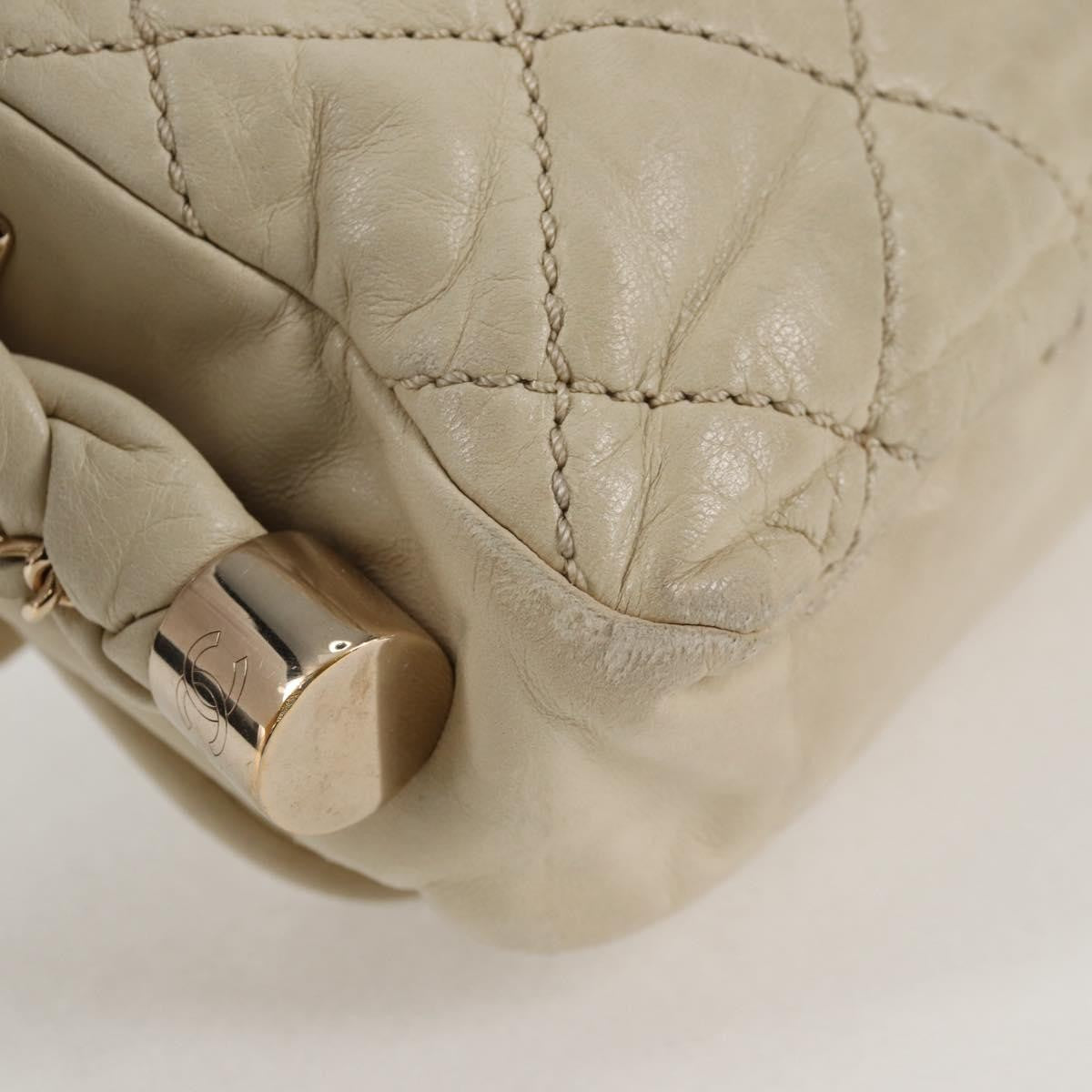 Chanel Lady Braid Flap Bag Quilted Distressed Lambskin, BEIGE, LEATHER, Shoulder bag