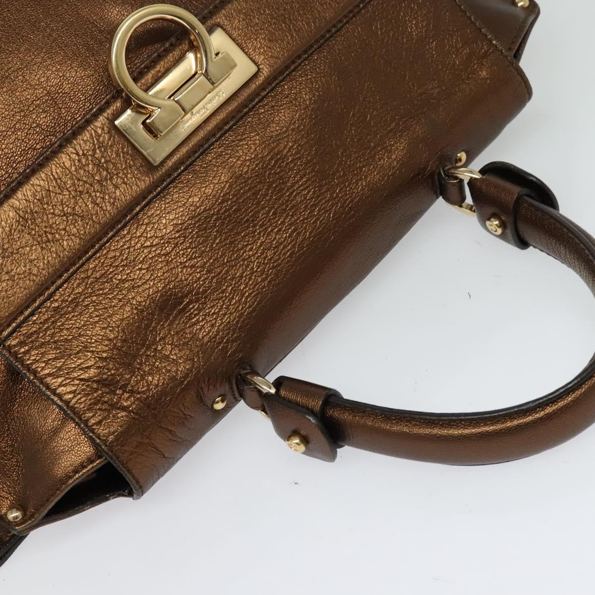 Salvatore Ferragamo Sofia Satchel Leather, BROWN, LEATHER, Handbag