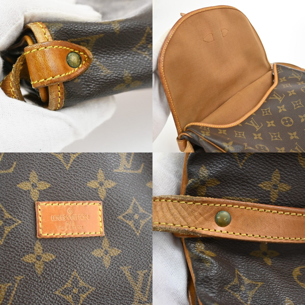 Louis Vuitton Saumur Handbag Monogram Canvas, Brown, Canvas, Shoulder Bag