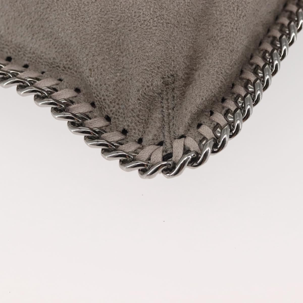 Stella McCartney Falabella Fold Over Flap Crossbody Bag Shaggy Deer, GRAY, SUEDE, Crossbody bag