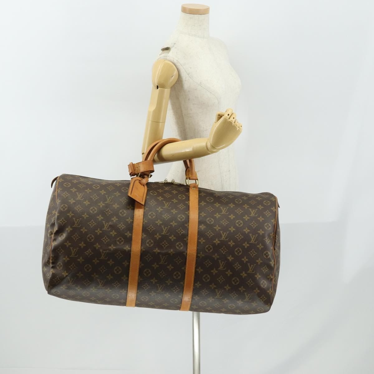 Louis Vuitton Keepall Bag Monogram Canvas, BROWN, CANVAS, Travel bag