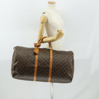 Louis Vuitton Keepall Bag Monogram Canvas, BROWN, CANVAS, Travel bag