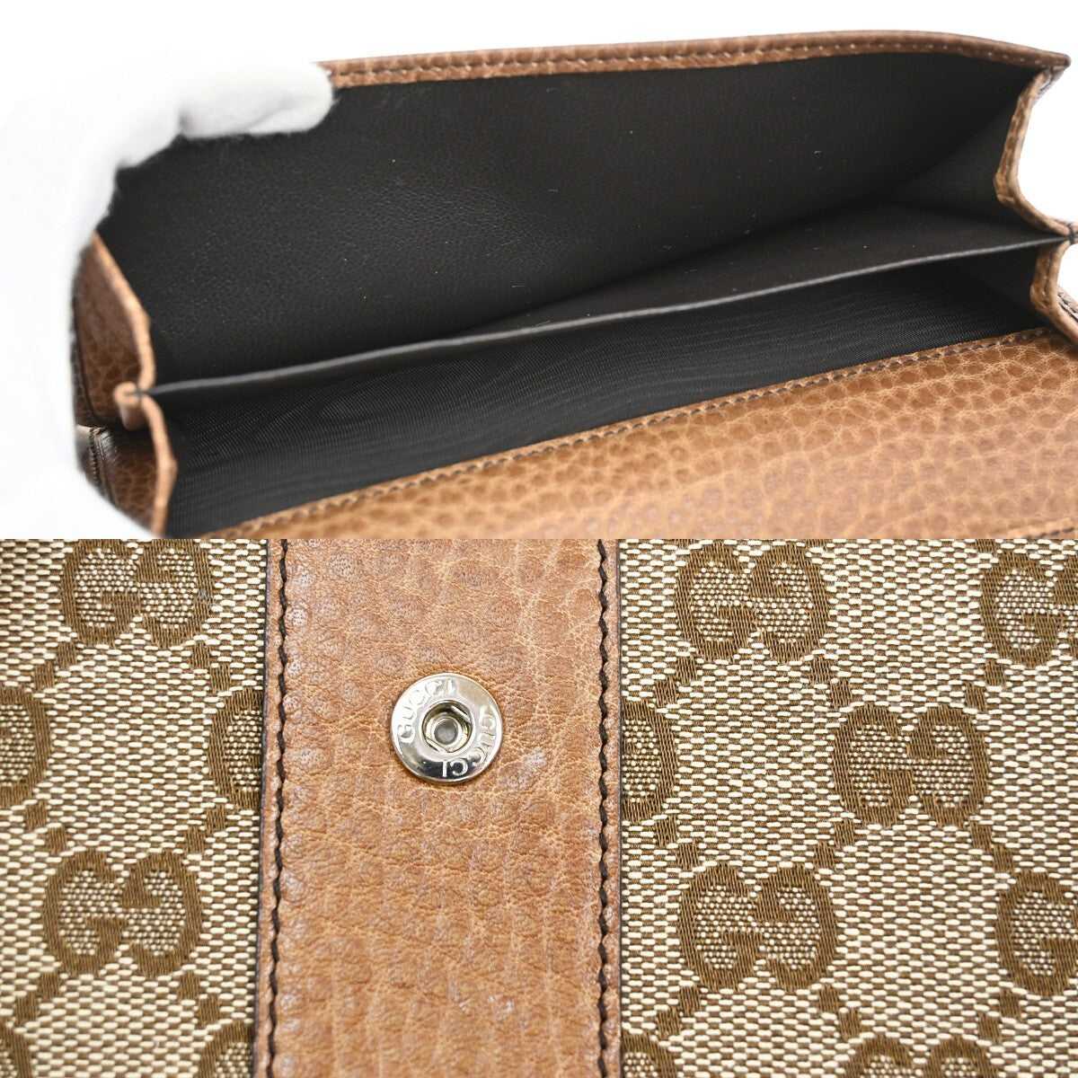 Gucci GG pattern wallet Motif GG, BROWN, CANVAS, Wallets