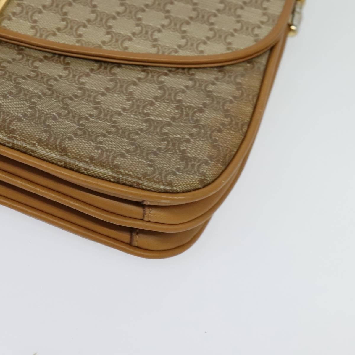 Celine Macadam Shoulder Bag PVC Leather, BEIGE, CANVAS, Shoulder bag