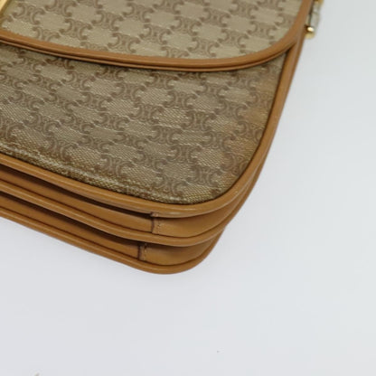 Celine Macadam Shoulder Bag PVC Leather, BEIGE, CANVAS, Shoulder bag