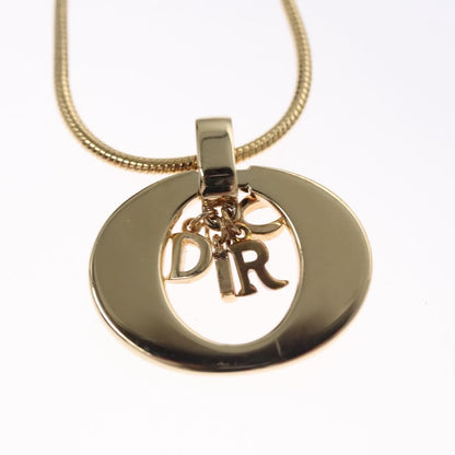 Christian Dior Logo Pendant Necklace Metal, GOLD, METAL, Necklace
