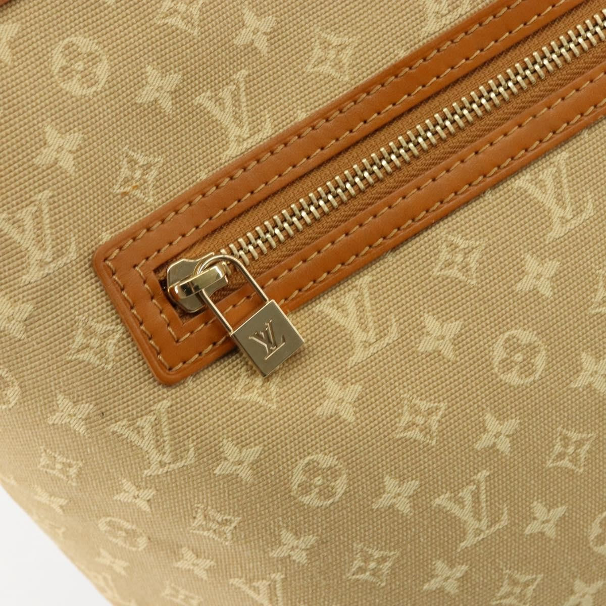 Louis Vuitton Lucille Handbag Mini Lin, BEIGE, CANVAS, Tote bag
