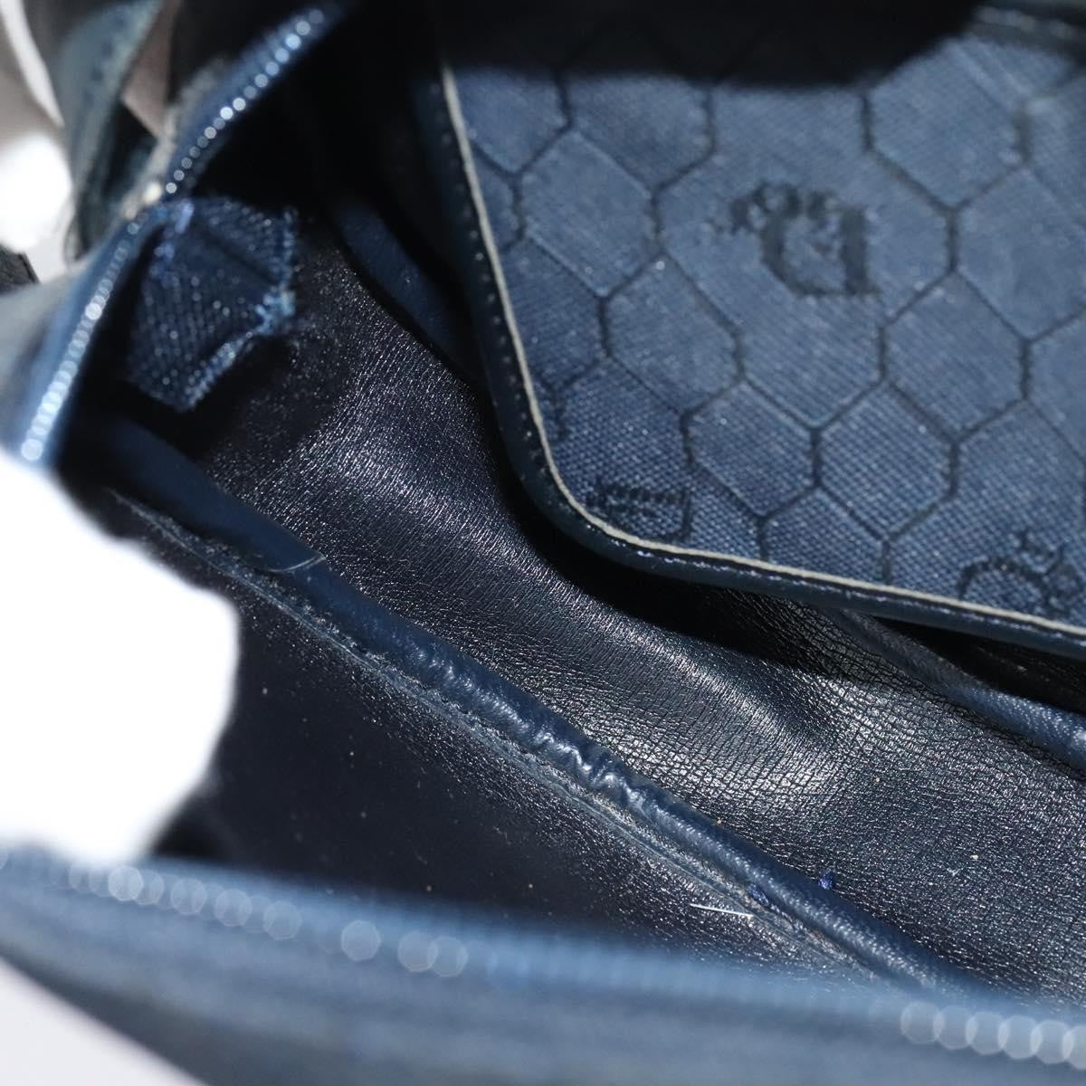 Christian Dior Vintage Honeycomb Shoulder Bag Canvas, NAVY, CANVAS, Shoulder bag