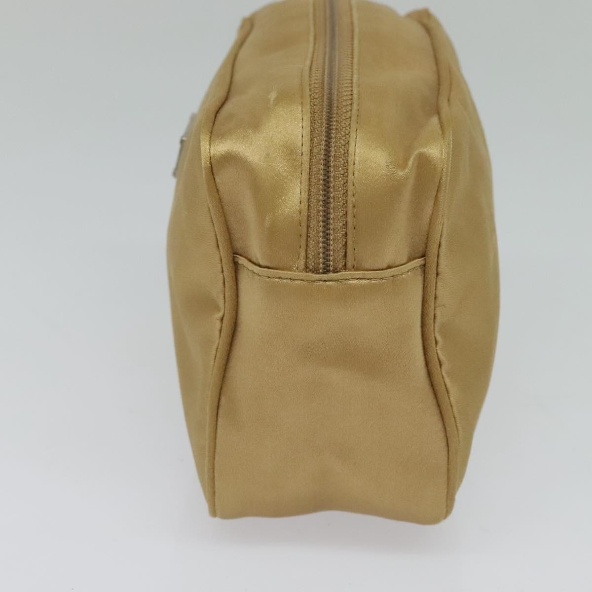 Prada Zip Around Toiletry Bag Silk, BEIGE, SATIN, Clutche & pouche