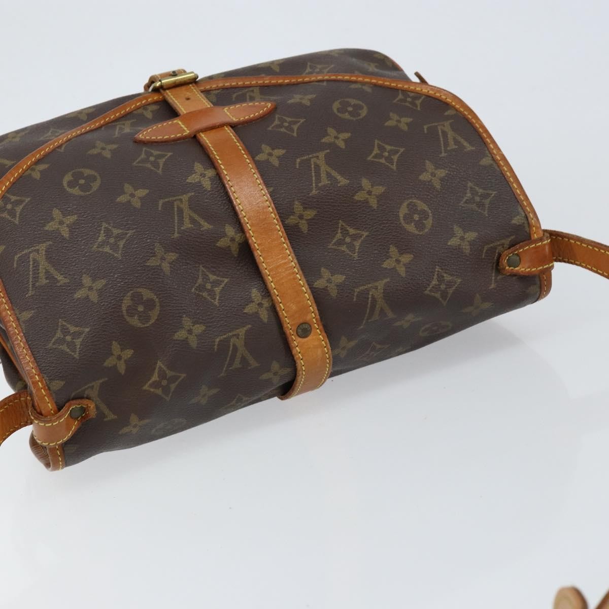 Louis Vuitton Saumur Handbag Monogram Canvas, BROWN, CANVAS, Shoulder bag