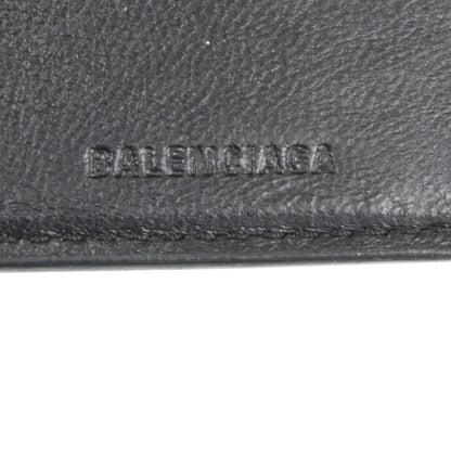 Balenciaga Trifold Wallet Leather, BLACK, LEATHER, Wallets