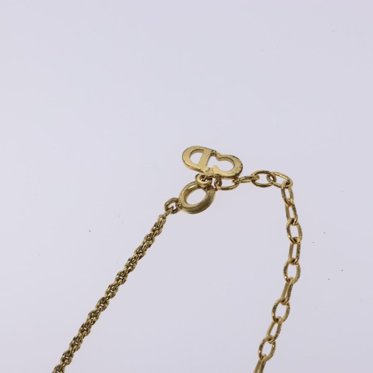 Christian Dior CD Round Pendant Necklace Metal and Crystals, GOLD, METAL, Necklace