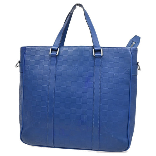 Louis Vuitton Tadao Handbag Damier Infini Leather, BLUE, LEATHER, Tote bag