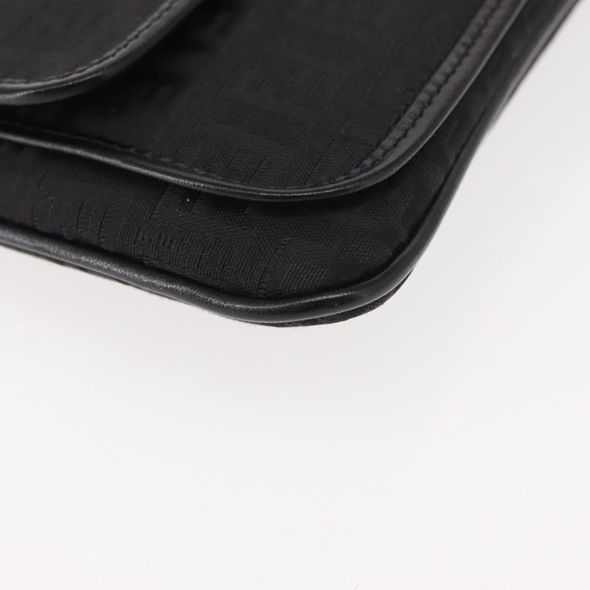 Fendi FF Logo Pouch Canvas, BLACK, CANVAS, Clutche & pouche