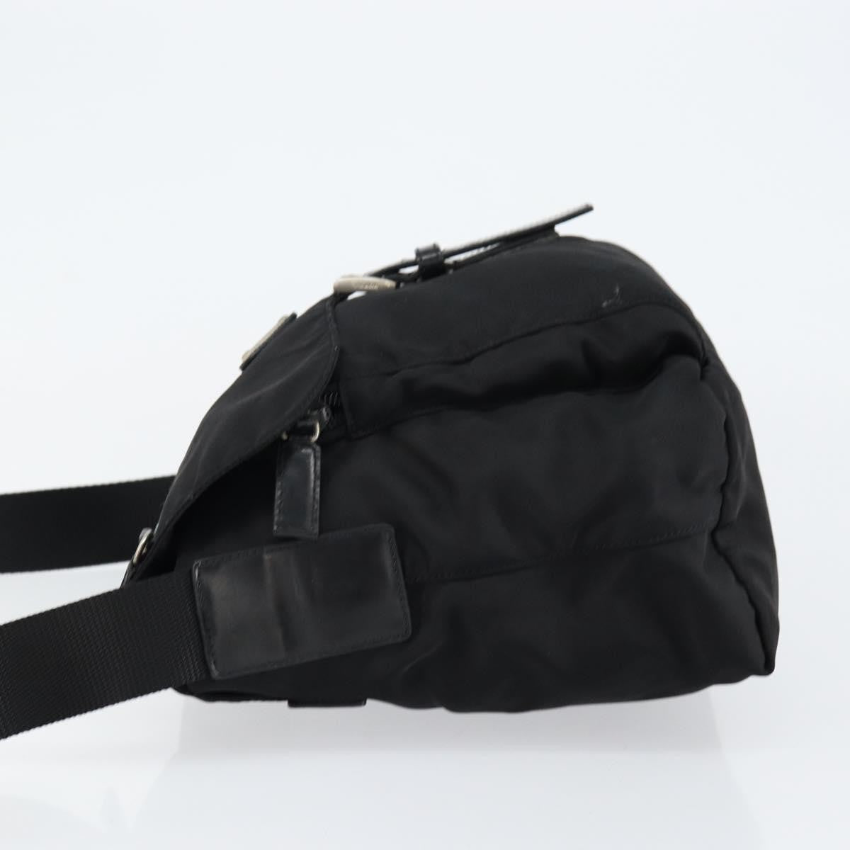 Prada Buckle Messenger Bag Tessuto, BLACK, NYLON, Shoulder bag