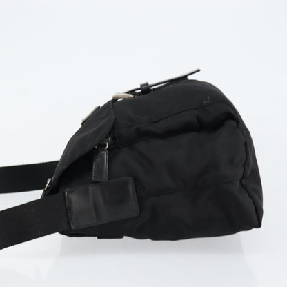 Prada Buckle Messenger Bag Tessuto, BLACK, NYLON, Shoulder bag