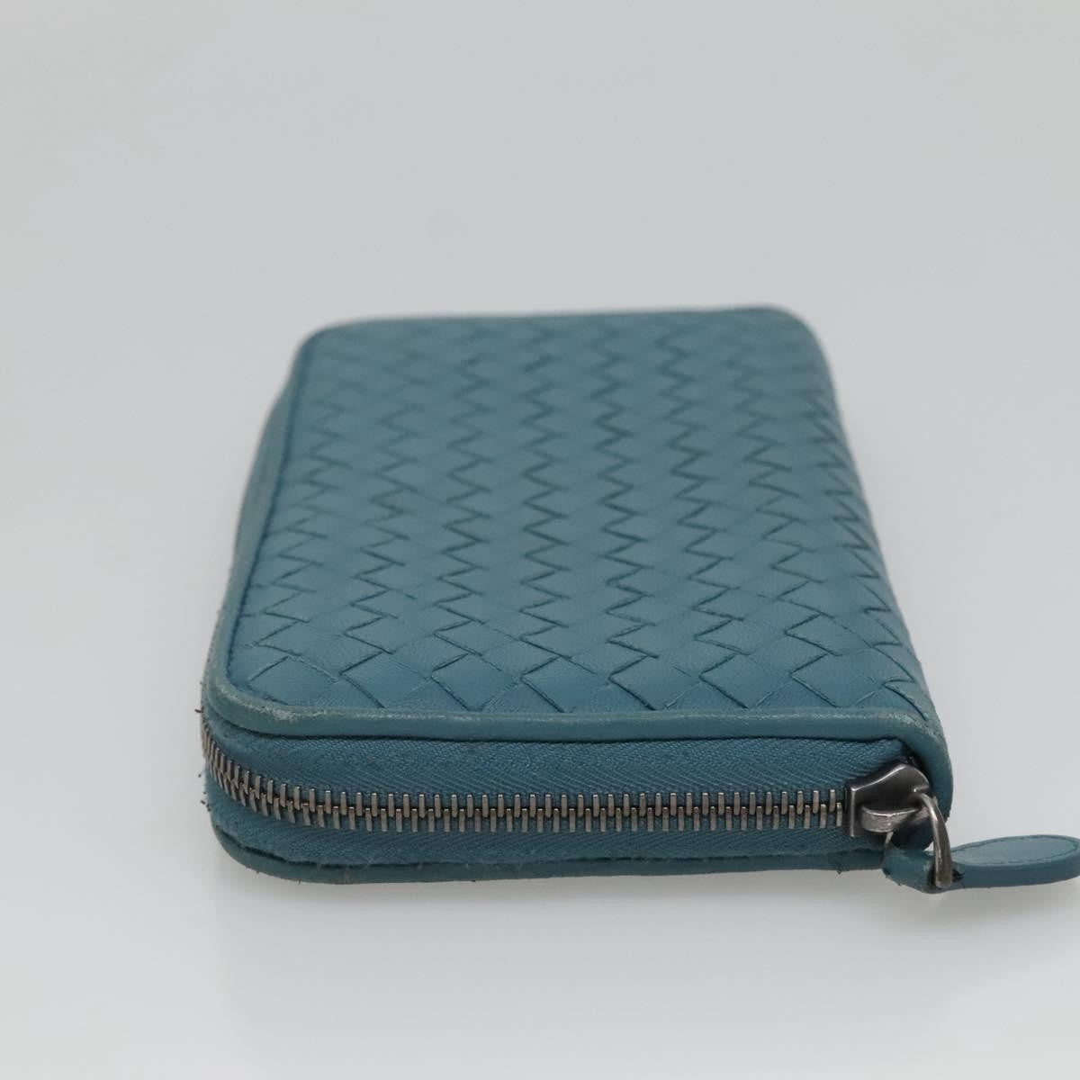 Bottega Veneta Intrecciato Wallet Leather, BLUE, LEATHER, Wallets