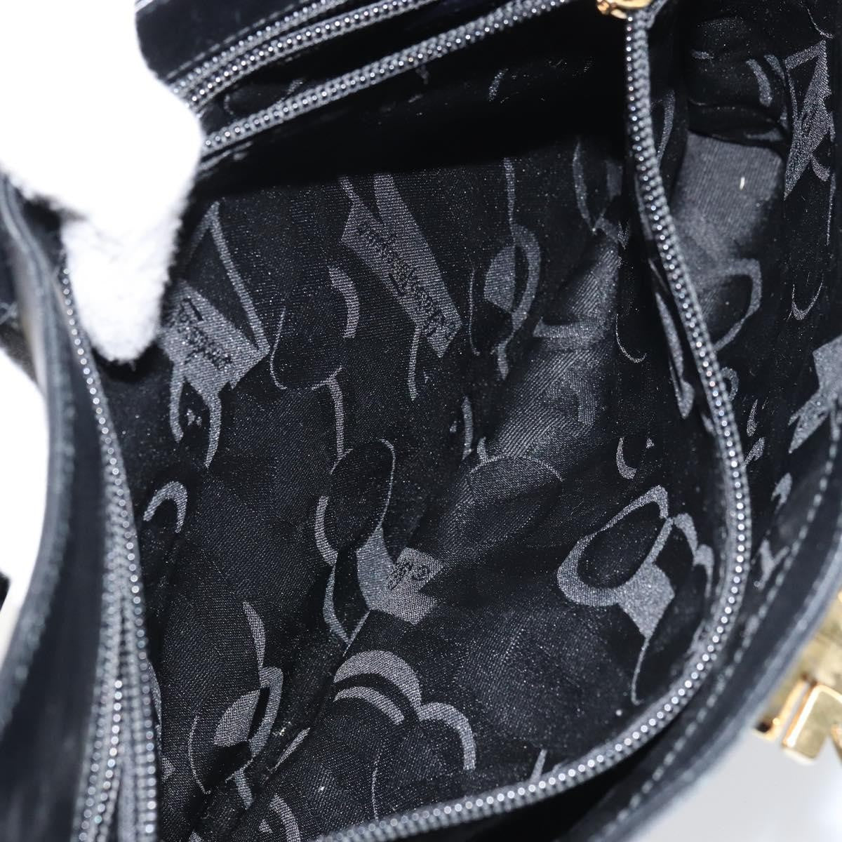 Salvatore Ferragamo Gancio Flap Hobo Leather, BLACK, LEATHER, Shoulder bag