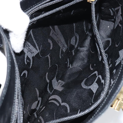 Salvatore Ferragamo Gancio Flap Hobo Leather, BLACK, LEATHER, Shoulder bag