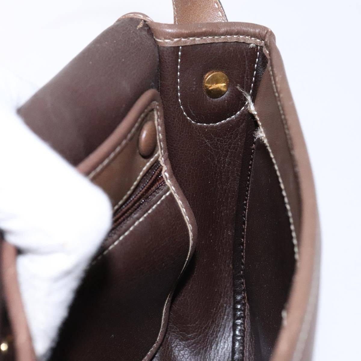 Christian Dior Vintage CD Flap Shoulder Bag Leather, BROWN, LEATHER, Shoulder bag