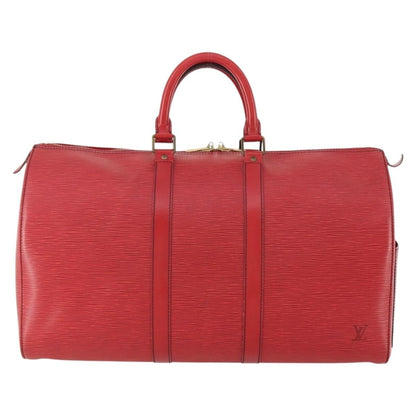 Louis Vuitton Keepall Bag Epi Leather, RED, LEATHER, Travel bag