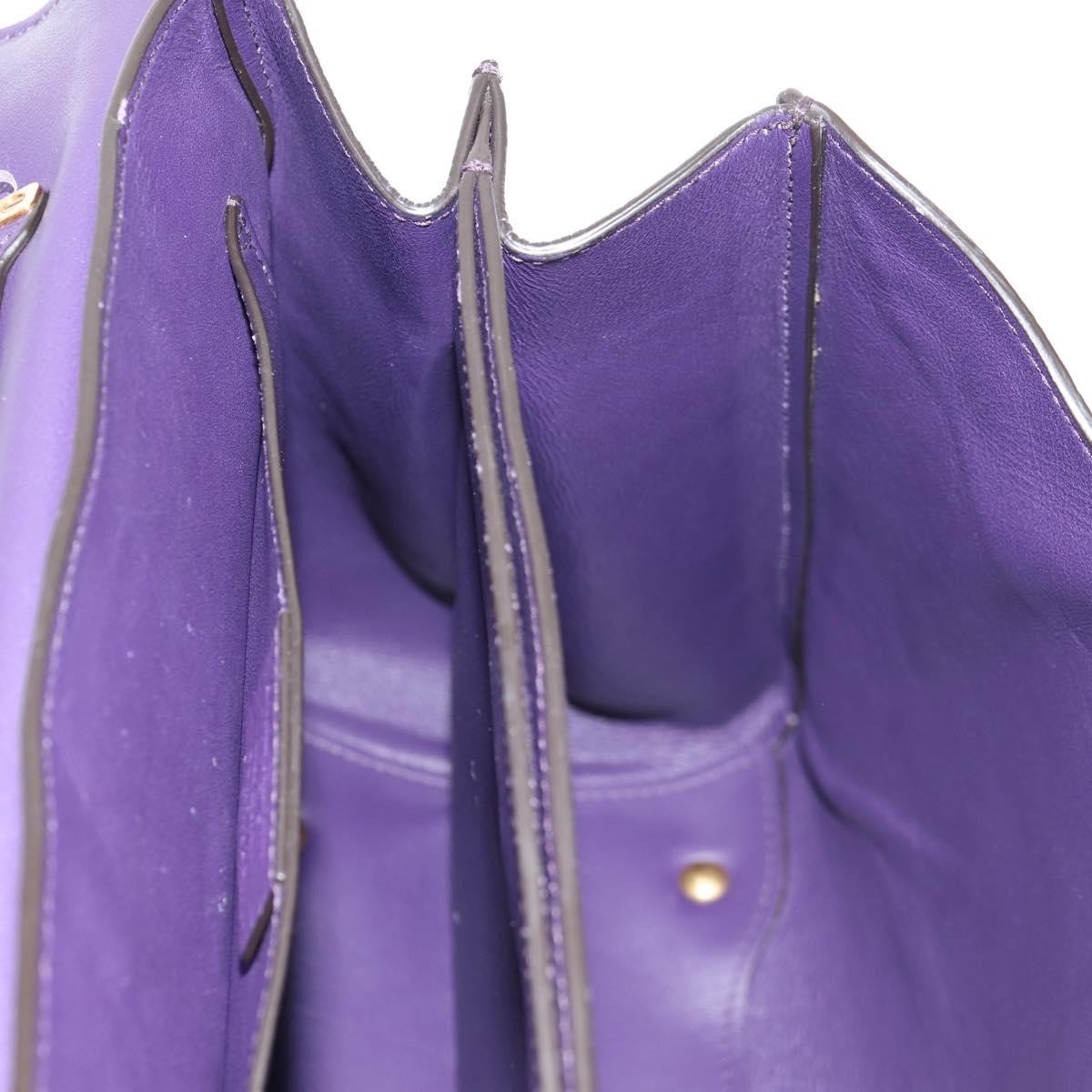 Salvatore Ferragamo Margot Satchel Leather, PURPLE, LEATHER, Handbag