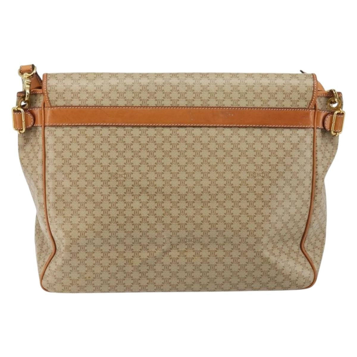 Celine Macadam Shoulder Bag PVC Leather, BEIGE, CANVAS, Shoulder bag