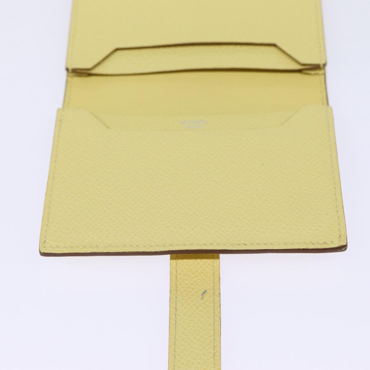 Hermes Bearn Card Case Epsom, YELLOW, LEATHER, Card Holders