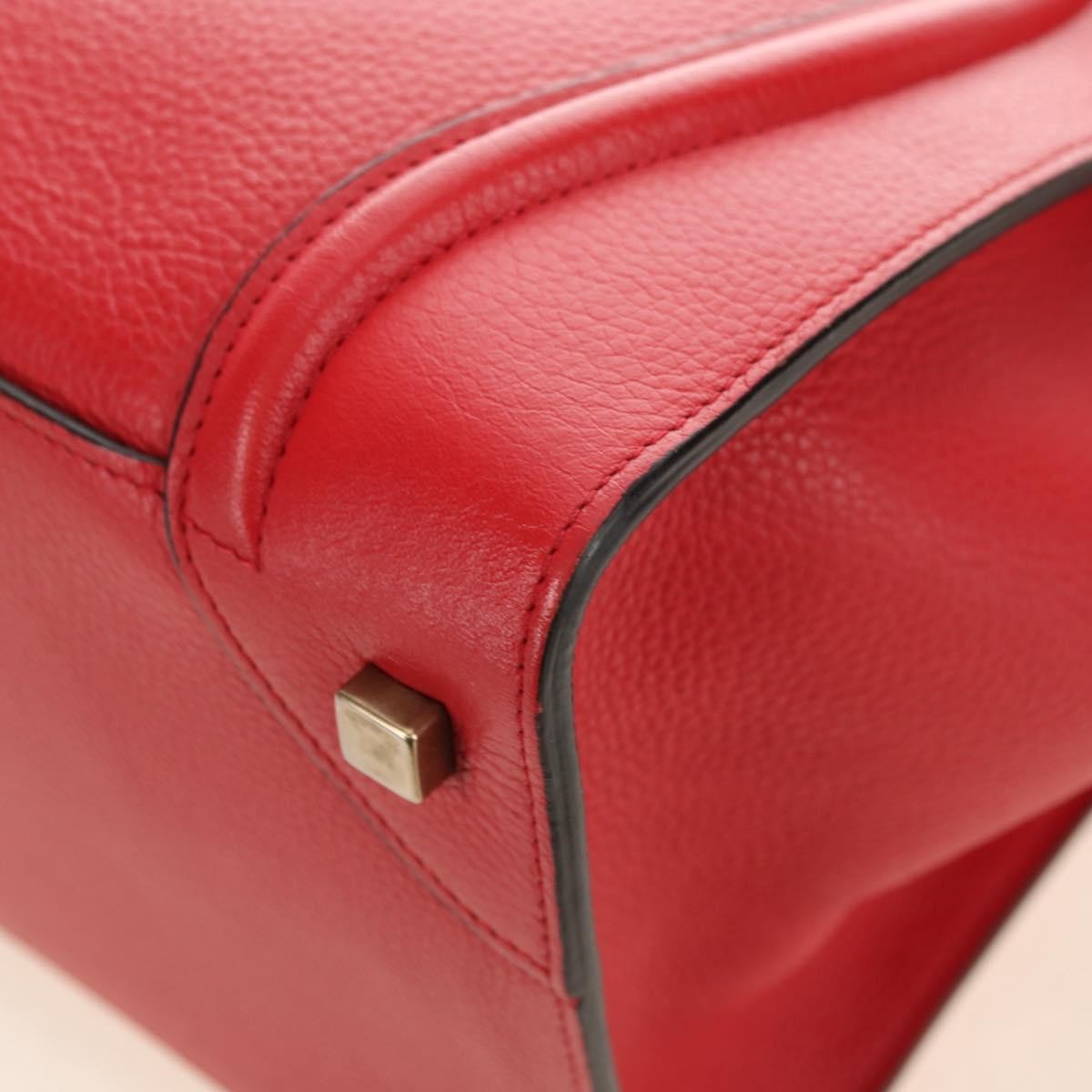 Celine Luggage Bag Grainy Leather, Red, Leather, Handbag
