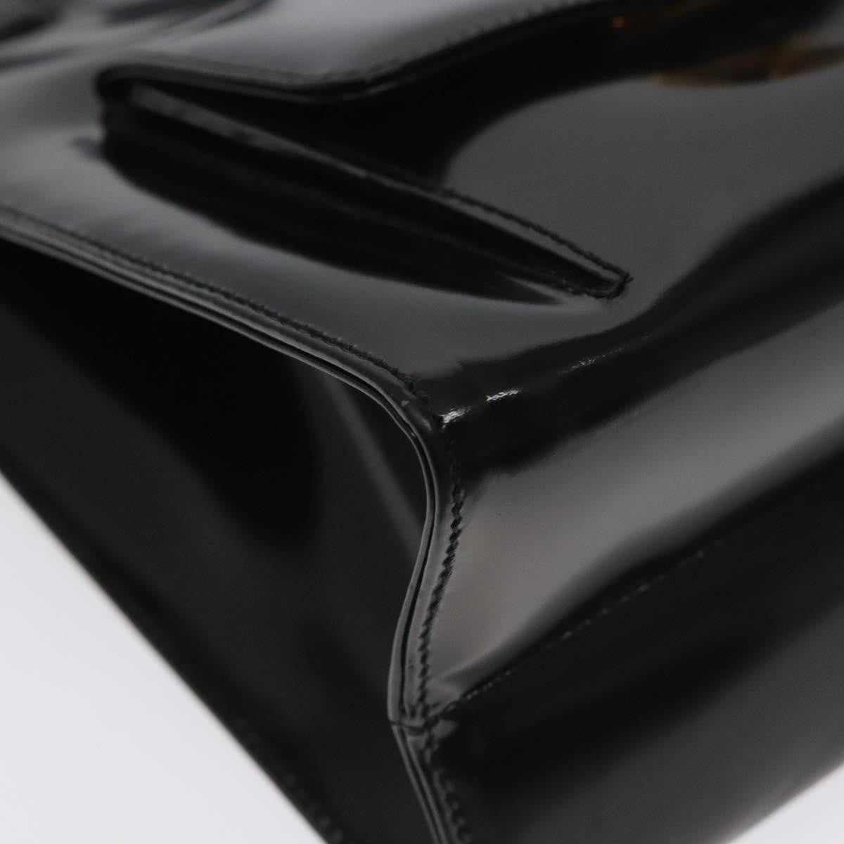 Salvatore Ferragamo Gancini handbag Patent leather, BLACK, PATENT_LEATHER, Handbag