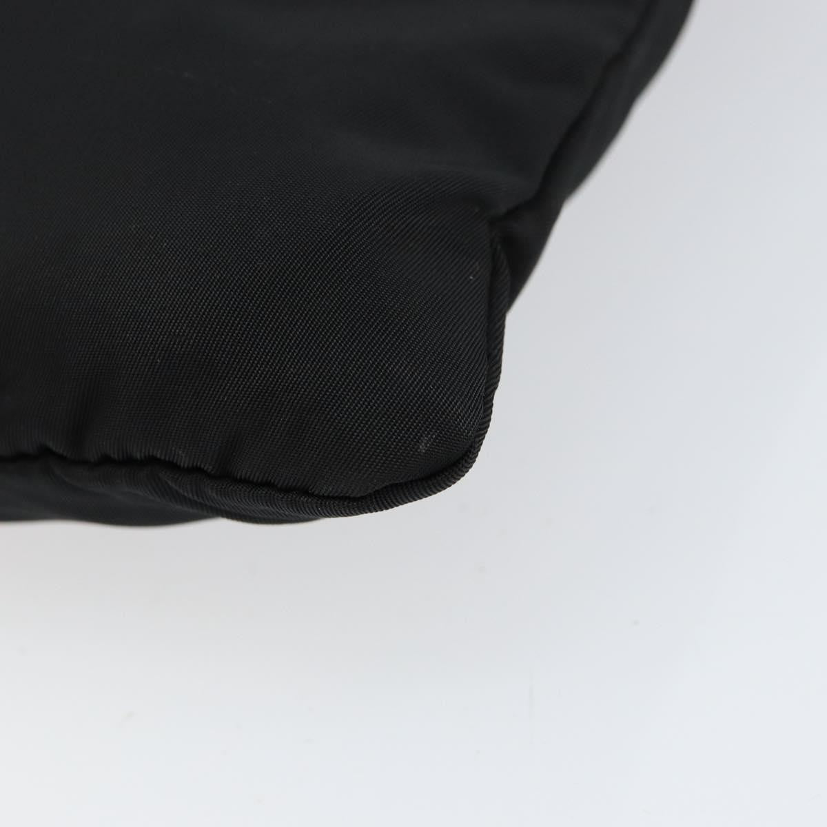 Prada Front Zip Convertible Flat Messenger Tessuto with Leather, BLACK, NYLON, Shoulder bag