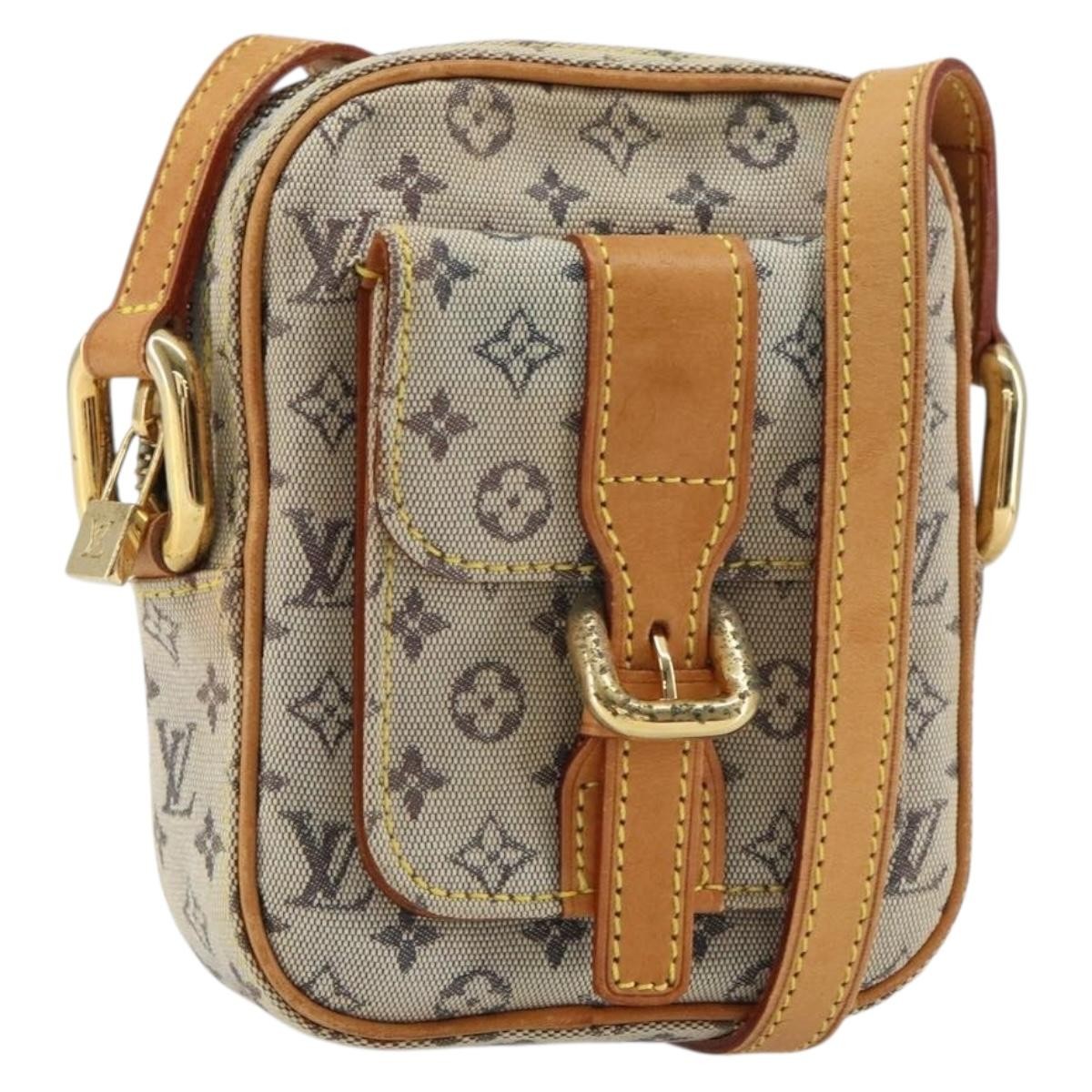 Louis Vuitton Juliette Crossbody Bag Mini Lin, BLUE, CANVAS, Shoulder bag