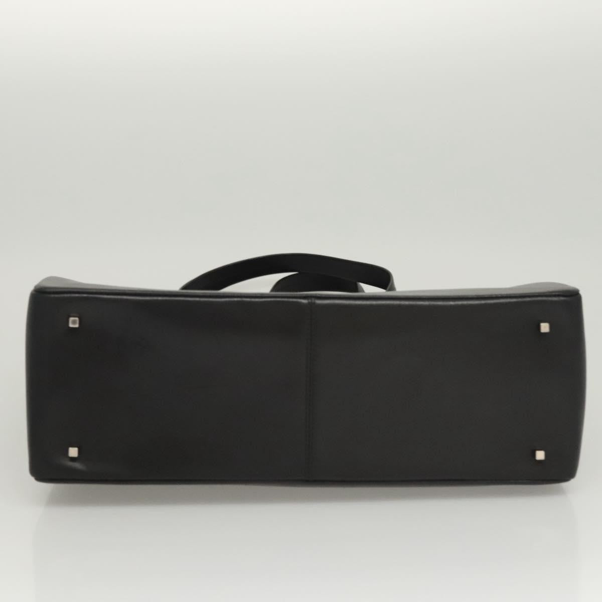 Salvatore Ferragamo Gancini handbag Leather, BLACK, LEATHER, Handbag