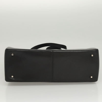 Salvatore Ferragamo Gancini handbag Leather, BLACK, LEATHER, Handbag